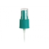 22-415 Green Teal Matellic Ribbed Fine Mist PP Plastic Pump Sprayer w/ 7 1/4 in. Diptube & Clear PP Hood