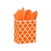 8 in. x 4.75 in. x 10 in. Medium (Cub) Orange Geo Graphics Print Bag 100% Recycled VOLUME DISCOUNTS