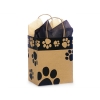 8 in. x 4.75 in. x 10 in. Medium (Cub) Kraft-Black Paw Print Bag 100% Recycled VOLUME DISCOUNTS