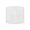 20-415 White Ribbed PP Plastic Non Dispensing Bottle Cap-Stipple Top-Foam Liner