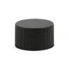 28-410 Black Ribbed PP Plastic Non Dispensing Bottle Cap-F-217 Liner-Stipple Top (Berry)