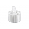 24-410 White Ribbed Turret PP Plastic Dispensing Bottle Cap-.115 in. Orifice