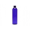 8 oz. Blue Cobalt 24-410 PET (BPA Free) Plastic Semi-Translucent Bullet Round Bottle (King)