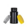 2.5 oz. Black PET Packer 38-400 Round (75 cc) Plastic Bottle-Gloss Finish-Non Dispensing Cap
