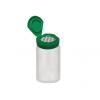 10 oz. Natural (300 CC) 53-400 HDPE Round Packer Semi-Opaque Plastic Bottle w/ Green Flip Top Cap-PS Liner