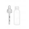 1 oz. White 20-410 Round Bullet PET (BPA Free) Opaque Gloss Finish Plastic Bottle-CRC Dropper Cap