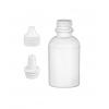 2 oz. White Opaque HDPE 20-400 Plastic Boston Round Bottle-Tincture-White .031 Uncontrolled Dropper Plug-Cap