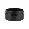 2 oz. Black Shiny Low Profile Thick Wall 70-400 Round PP Jar with Square Base