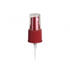 22-415 Maroon Ribbed Fine Mist PP Plastic Pump Sprayer w/ 7 1/4 in. Diptube & Clear PP Hood